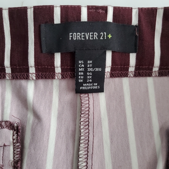 Forever 21 Plus Striped Belted Ankle Pants, 3X - Picture 7 of 8